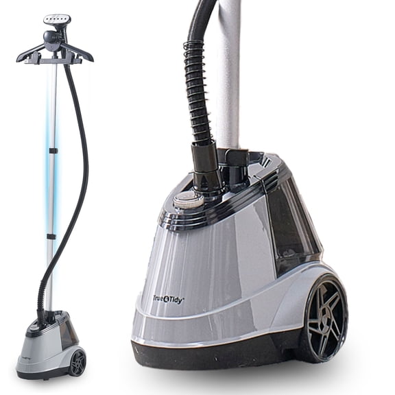 True & Tidy Tidy Commercial Heavy Duty Garment Steamer with Extra Large Water Tank, Gray