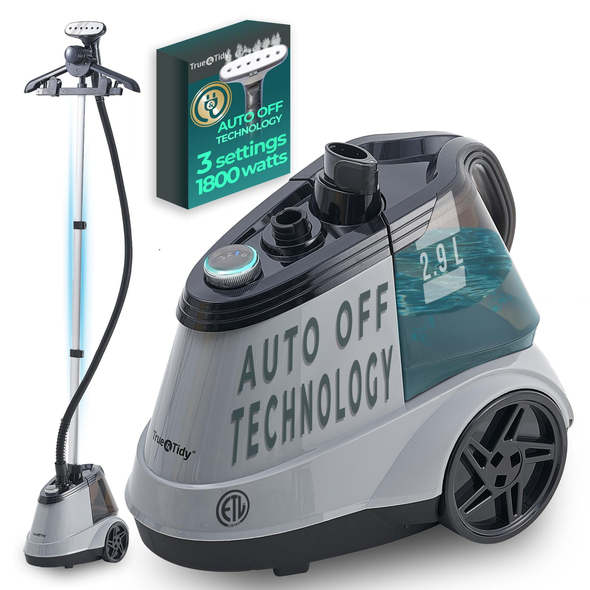 True & Tidy Smart Auto Off Heavy Duty Standing Garment Steamer With Steam Settings