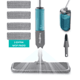 thumbnail image 1 of True & Tidy Spray Mop with 15 Inch, 360 Swivel Mop Head, Refillable Cleaner Bottle & Four Reusable Microfiber Pad, Gray, 1 of 9