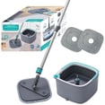 thumbnail image 1 of True Clean Spin Mop and Bucket System with Clean Water Separation, Self Cleaning Microfiber Floor Mop for Vinyl & Tile, Gray, 1 of 10