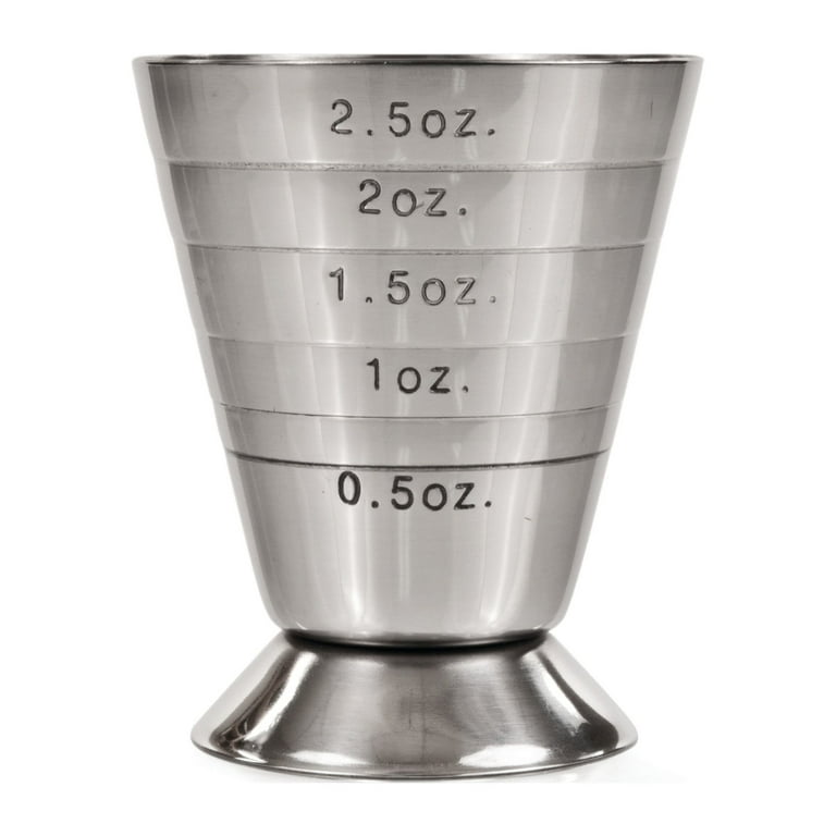 True Trio Multi-Unit Drink Measure, Shot Measuring Cup with Oz, Ml, and  Tbsp Markings, Stainless Steel 2.5oz Set of 1 