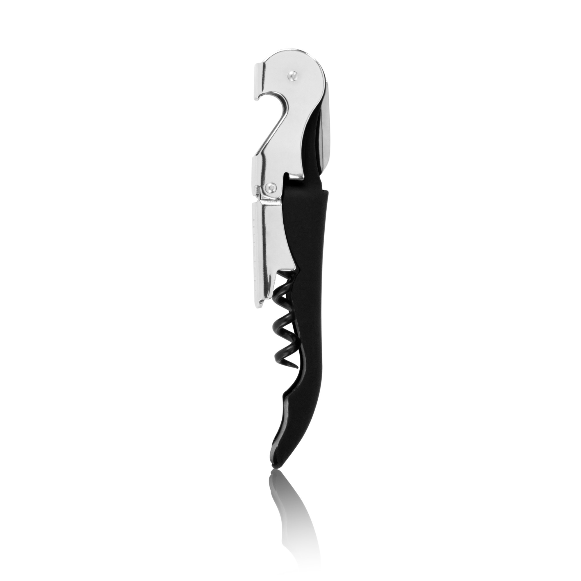 True TrueTap Soft Touch Black Double Hinged Waiter’s Corkscrew