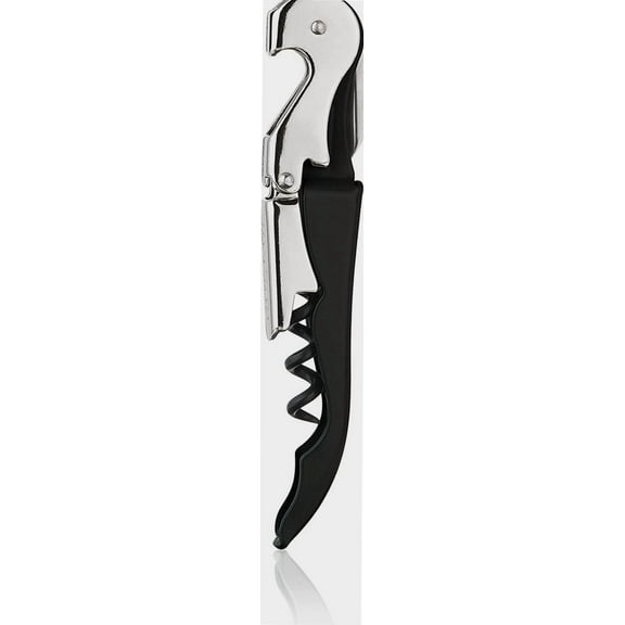 True Truetap Double Hinged Professional Waiter's Corkscrew - Wine Key and Wine Opener for Wine Bottles, Black