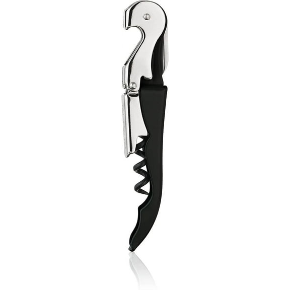 True Truetap Double Hinged Professional Waiter's Corkscrew - Wine Key and Wine Opener for Wine Bottles, Black