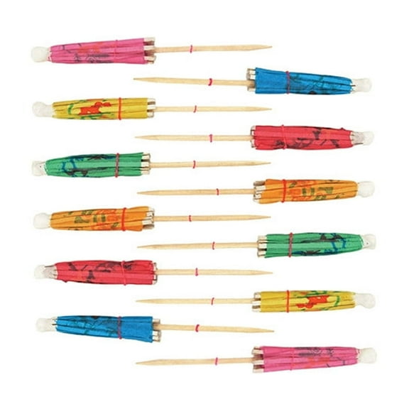 True Umbrella Appetizer Picks, Wooden Toothpicks, Cocktail Picks, Set of 12