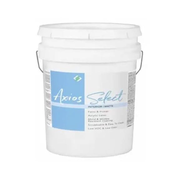 True Value 140810 5 gal Axios Select Interior Paint - Flat, Pure White Pastel Base