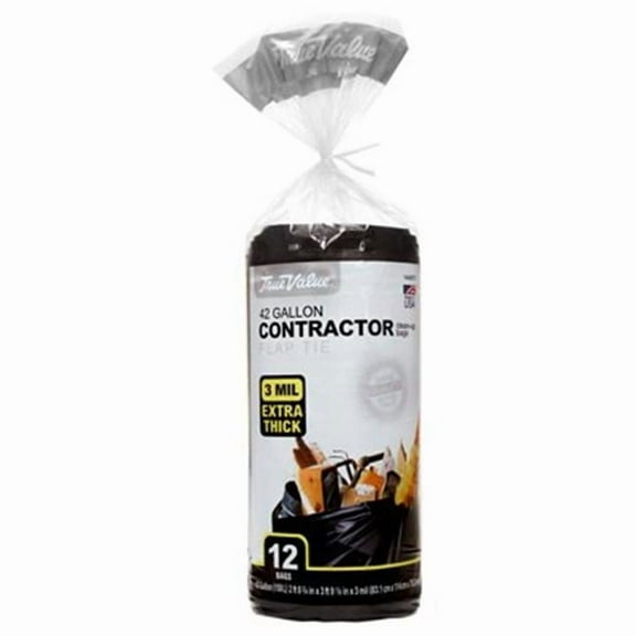 True Value 1942921 Contractor Trash Bags, 42 Gallons, 12-Ct. - Quantity 1