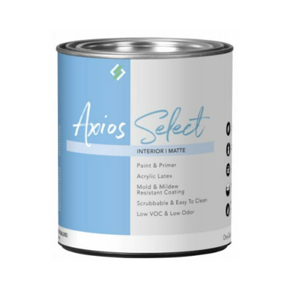 True Value 140809 Axios Select Quart Flat Finish, Pure White Pastel Base