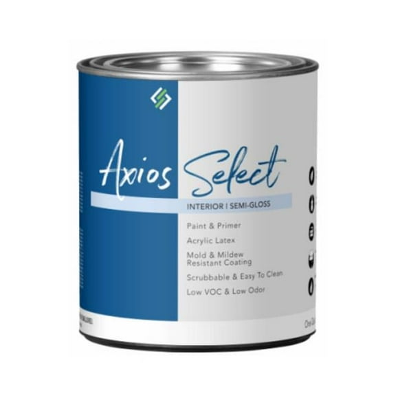 True Value 140862 Axios Select Quart Latex Semi-Gloss Finish, Pure White Pastel Base