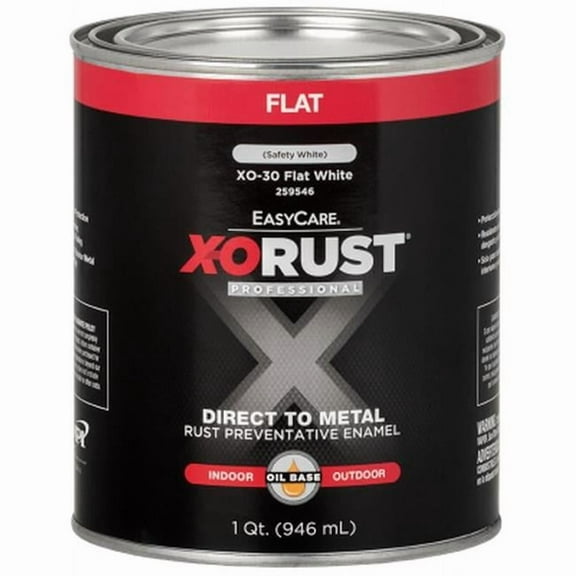 True Value Manufacturing 259546 1 qt. X-O Rust Premium Anti-Rust Oil-Base Enamel Paint, Flat White