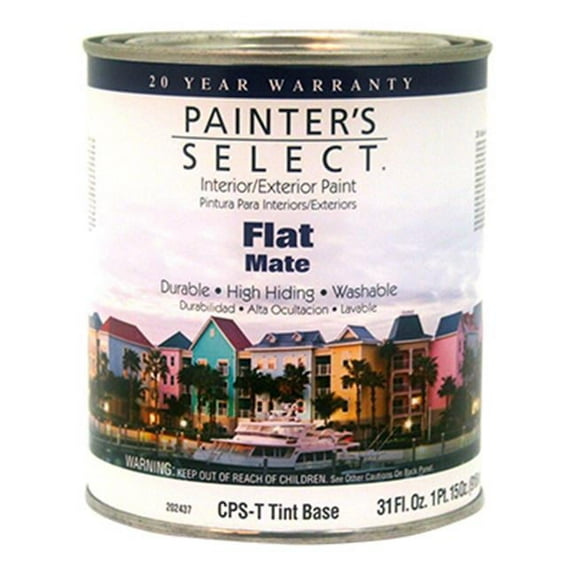 True Value Manufacturing 202437 CPST Painters Select Quart Tint Base Interior Exterior Flat Acrylic Latex Paint