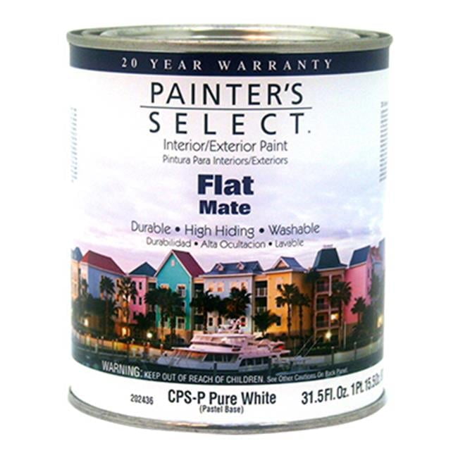 True Value Manufacturing  CPSP Painters Select Quart Pastel Base Tintable White Interior Exterior Flat Acrylic Latex Paint