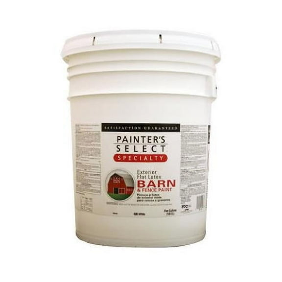 True Value Mfg 900-5G Barn & Fence Paint, Latex, Flat, White, 5-Gals.