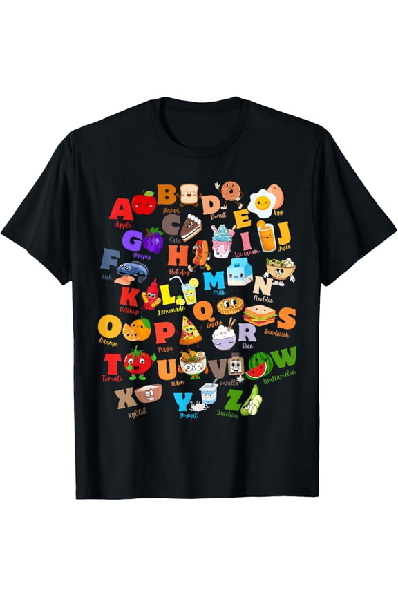 Funny Fruit And Foodie Alphabet ABCs Kindergarten Teacher T-Shirt