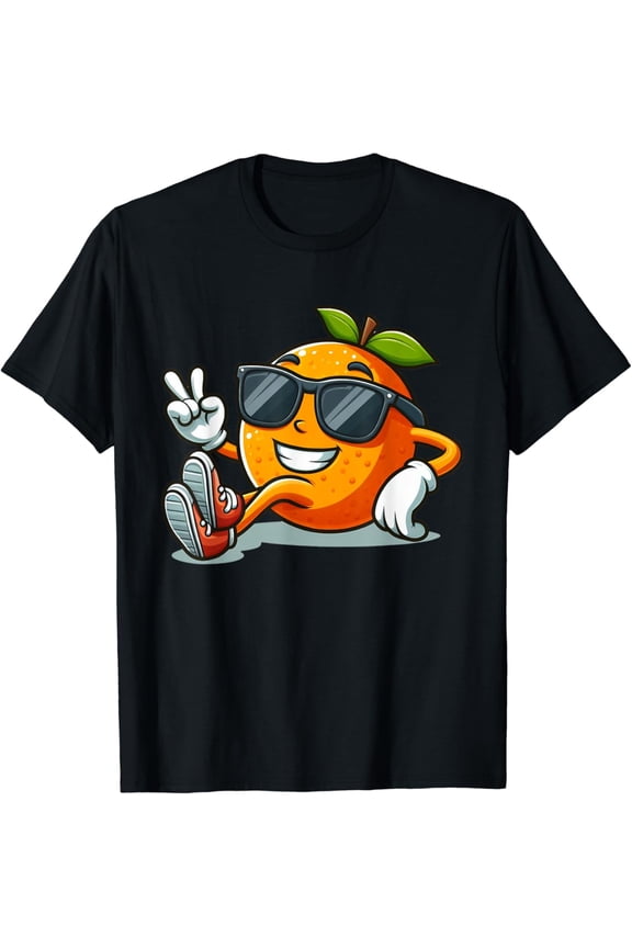 Funny Orange Fruit Relaxing Lazy Fruit Lover Cute Orange T-Shirt