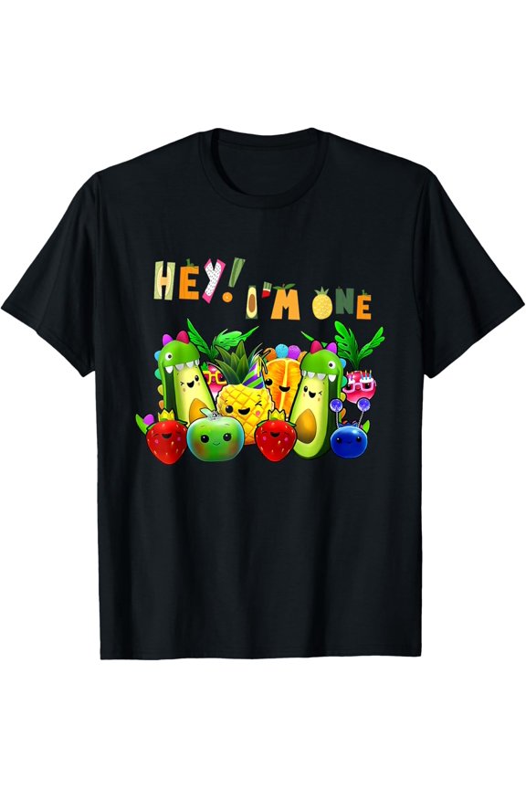 True Vibe Hey Im One First Birthday One Year Old Fruit Matching T-Shirt, Vintage Birthday Gift