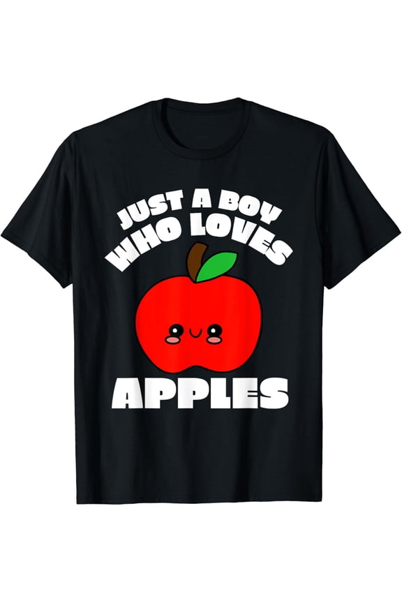 Just A Boy Who Loves Apples Fruit Kids T-Shirt