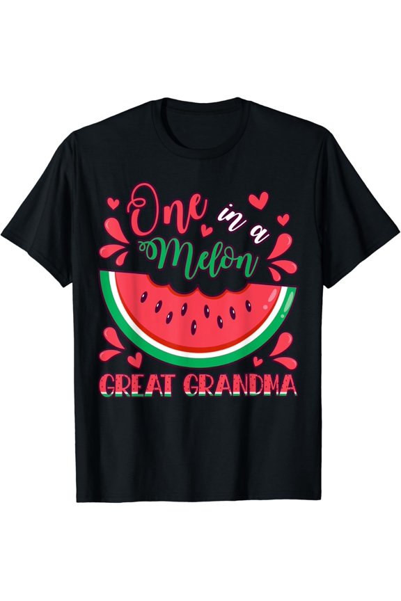 One in a Melon Great Grandma Birthday Party Matching Family T-Shirt