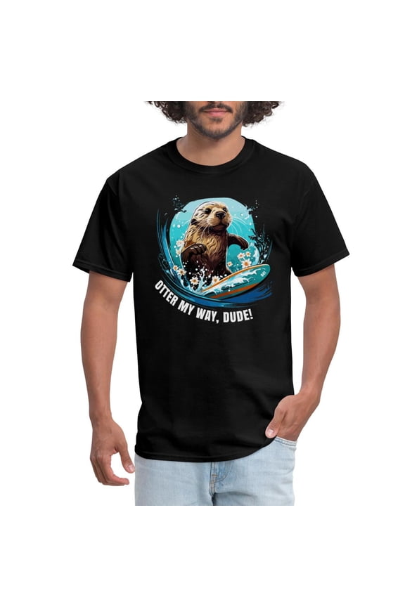 Otter My Way Dude Surfing Otter California Sea Otter Gift Men'S T-Shirt