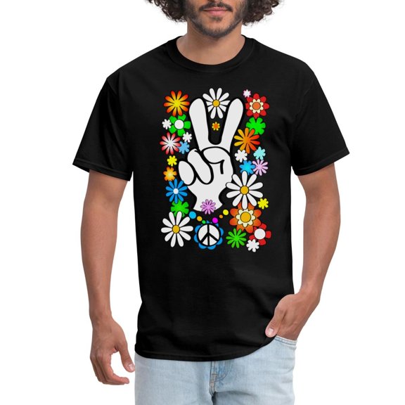 True Vibe Peace Sign Flower Power Men'S T-Shirt