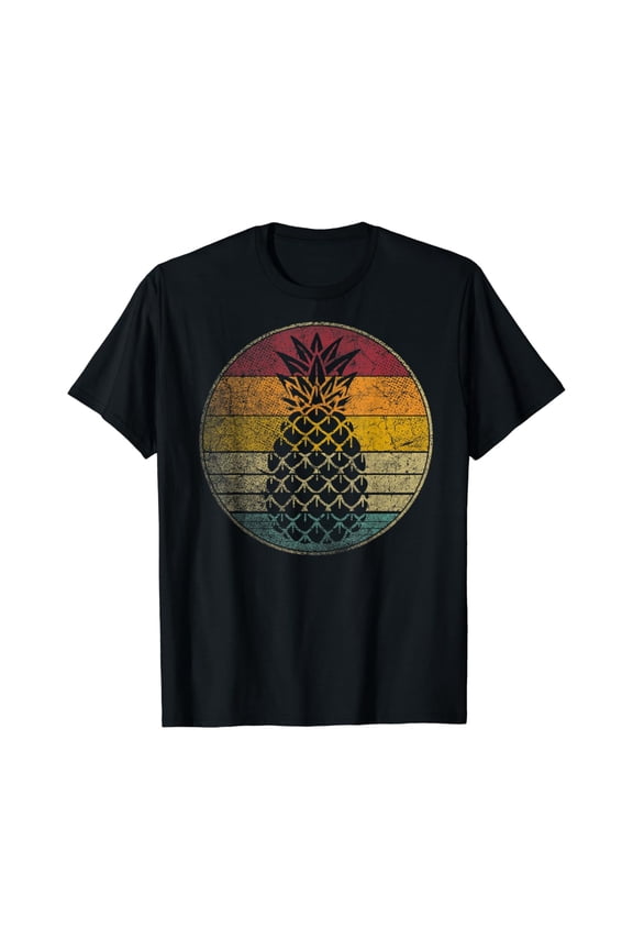 Pineapple Fruit Retro Style Vintage Distressed 70s 80s Gift T-Shirt