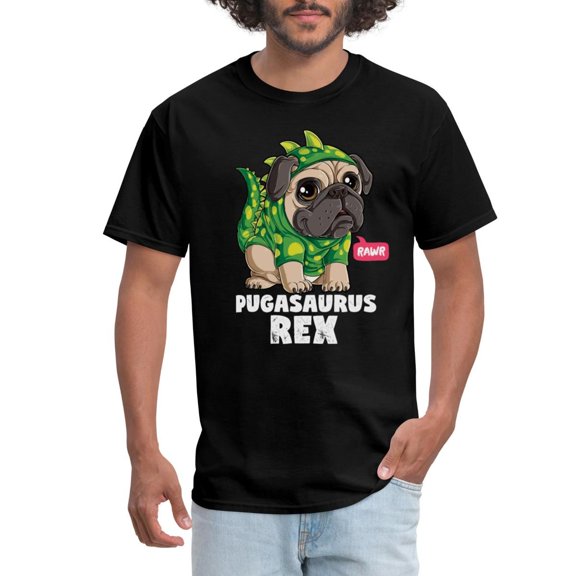 True Vibe Pugasaurus Rex Pug Dinosaur Men's T-Shirt