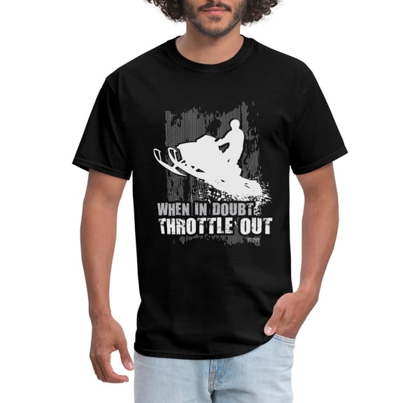 True Vibe Snowmobile When In Doubt Throttle Out Men'S T-Shirt
