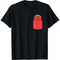 thumbnail image 1 of True Vibe Summer Food Red Berry Fruit Kawaii Pocket Strawberry T-Shirt, 1 of 5
