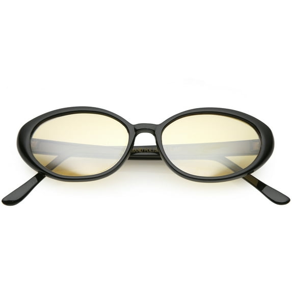 True Vintage Cat Eye Color Tinted Lens Oval Sunglasses 51mm (Black / Orange)