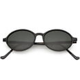 thumbnail image 1 of True Vintage Oval Sunglasses Slim Arms Neutral Colored Round Lens 49mm (Black / Smoke), 1 of 4