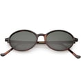 thumbnail image 1 of True Vintage Oval Sunglasses Slim Arms Neutral Colored Round Lens 49mm (Orange Tortoise / Smoke), 1 of 4
