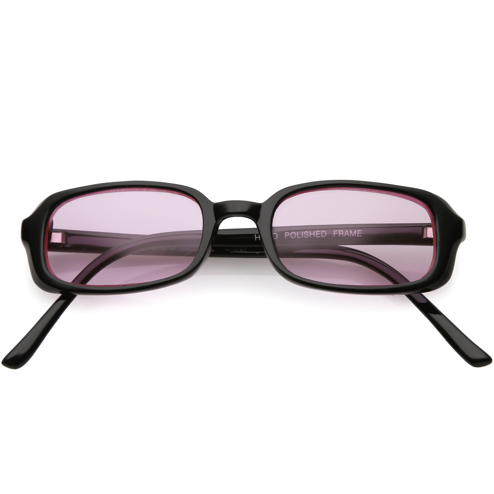 True Vintage Small Frame Rectangle Sunglasses Color Tinted Lens 46mm Black Pink Walmart