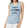 thumbnail image 1 of True Vintage Womens Females Are Strong As Hell Tank Top, Blue, Large, 1 of 4