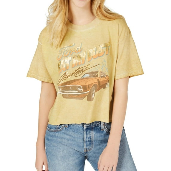 True Vintage Womens Ford Eat My Dust Graphic T-Shirt, Beige, Large