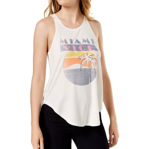 True Vintage Womens Graphic Sequined Tank Top