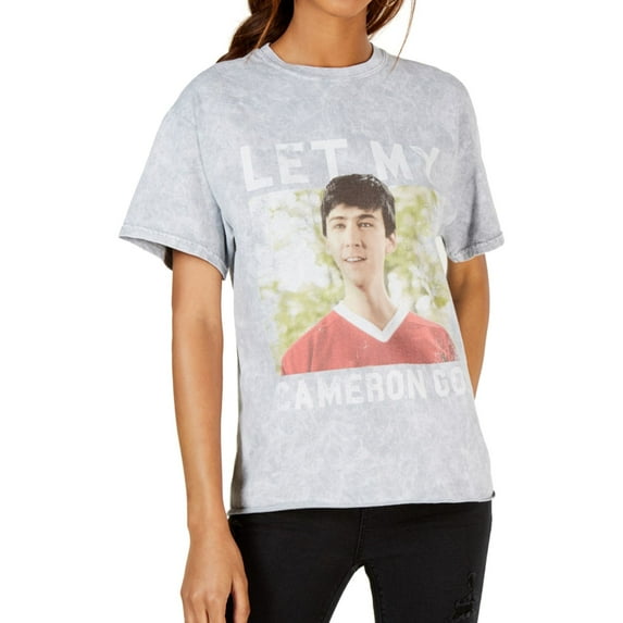 True Vintage Womens Let My Cameron Go Graphic T-Shirt, Grey, X-Small