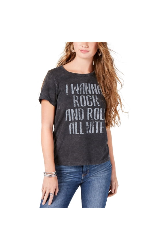 Womens Rock Graphic T-Shirt, Grey, Large