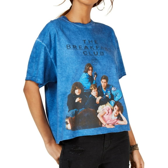 True Vintage Womens The Breakfast Club Graphic T-Shirt, Blue, Medium