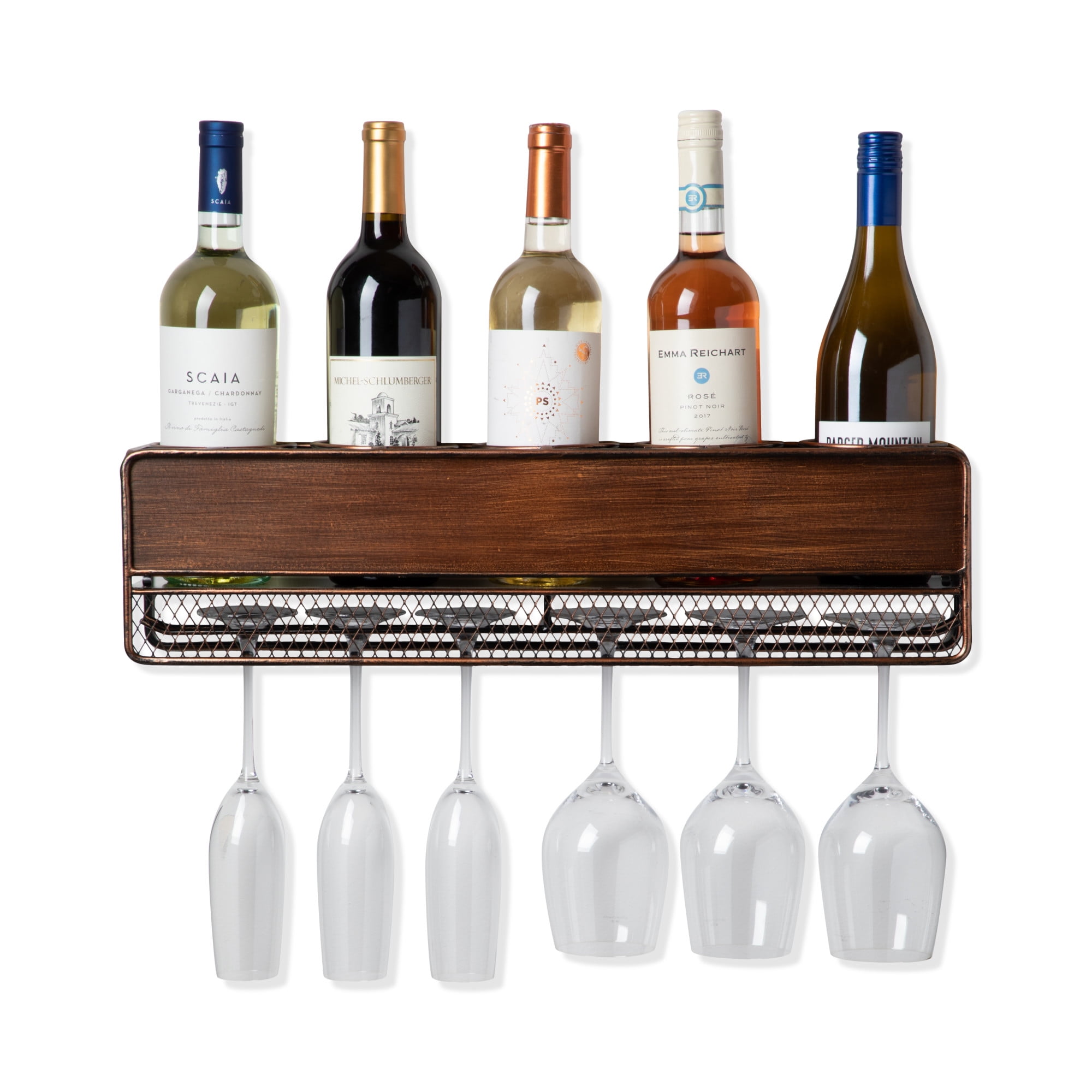 Wine bottle and glass shelf hot sale