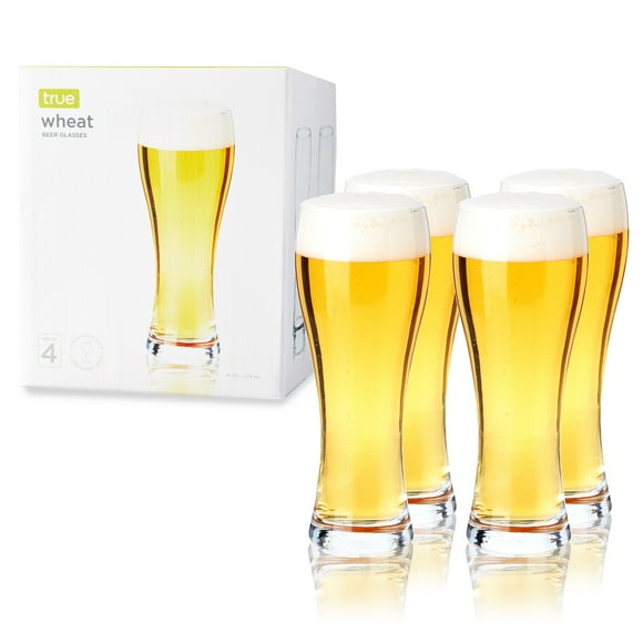 True Wheat Beer Glasses, Large Pilsner Drinking Glasses, 23 oz Set of 4
