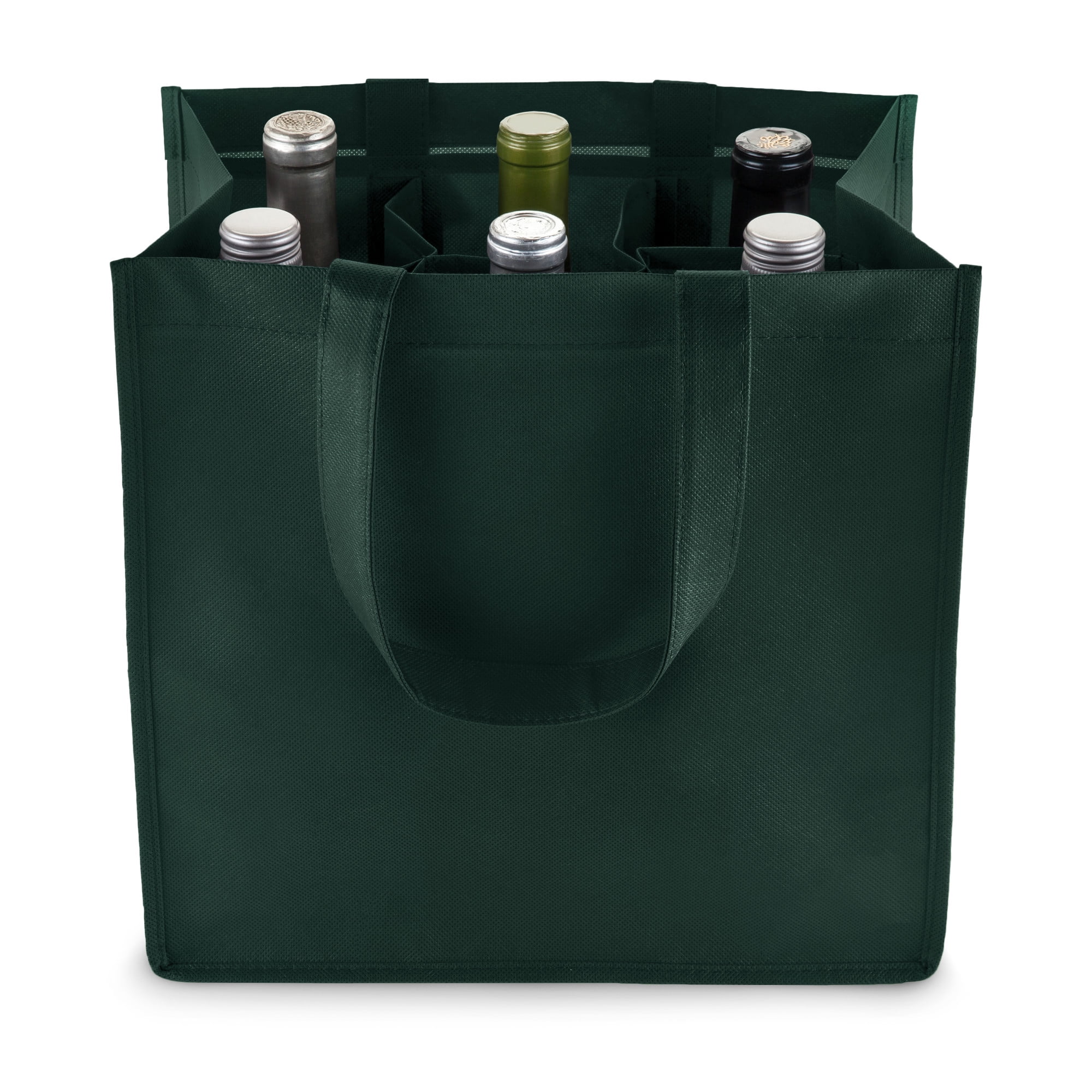 True 6 Bottle Wine Bag with Divider Insert Wine Gift Bag Wine Tote Blue