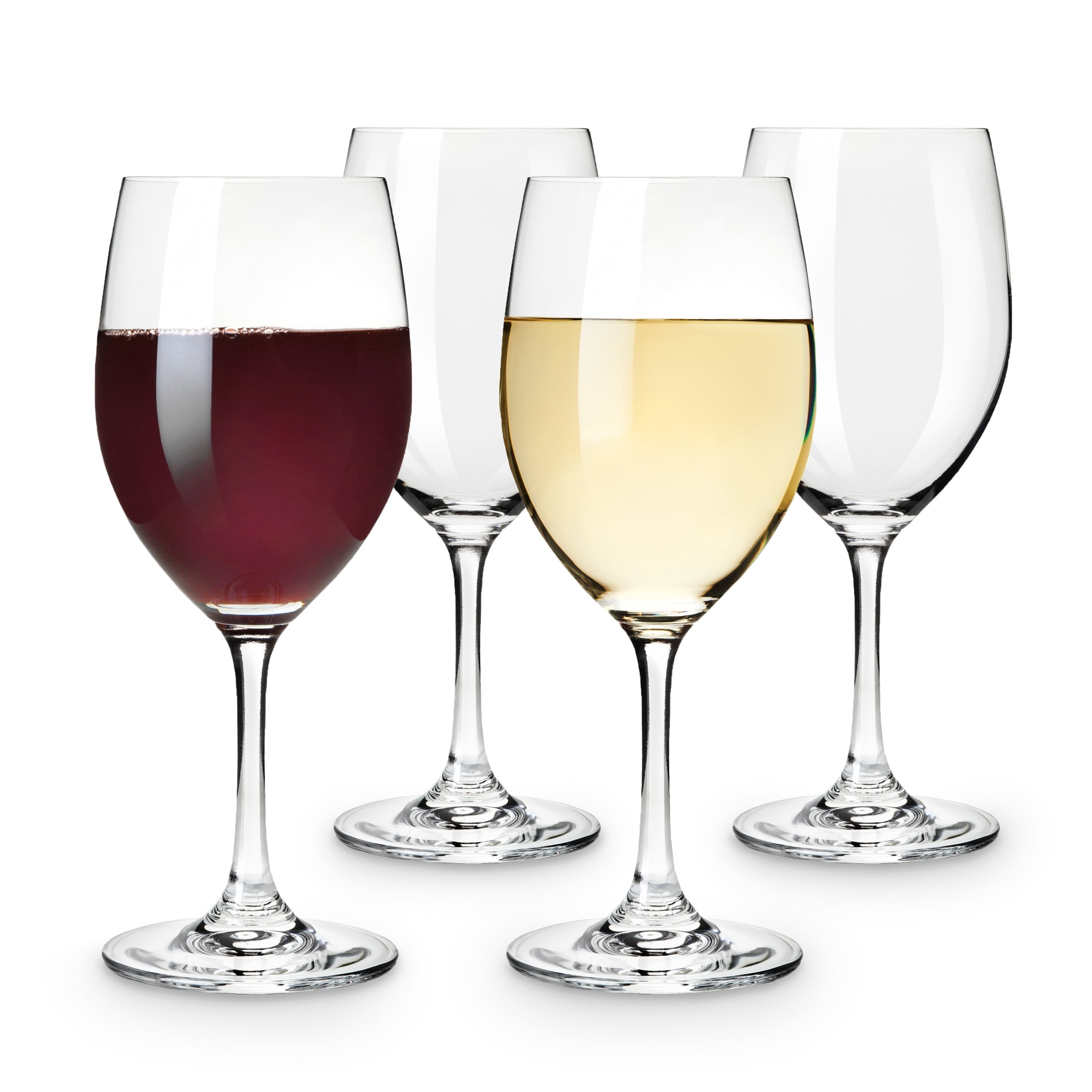 True White \u0026 Red Wine Tasting Glasses Great Wedding Gift, 14 oz, Set of 4