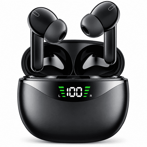 True Wireless Earbuds, 70H Playtime with LED Display, in Ear Earbuds Noise Cancelling, IPX7 Waterproof Bluetooth Earphones with Mic for iPhone/Android
