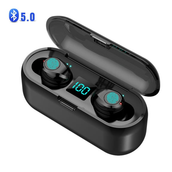 True Wireless Earbuds,Bluetooth 5.0 Headphones with Charging Case LED Battery Display,TWS Stereo Noise Cancelling IPX7 Waterproof in-Ear Built-in Mic Earphones,Deep Bass Headset for Sports