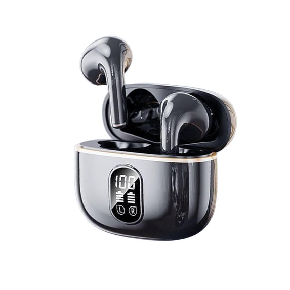 True Wireless Earbuds, In Ear Bluetooth Headphones with Bluetooth 5.3, LED Battery Display, ANC, HiFi Stereo for Travel and Music, Black