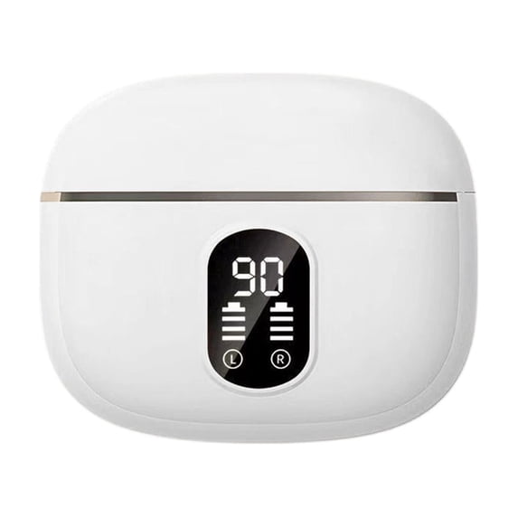 True Wireless Earbuds, In Ear Bluetooth Headphones with Bluetooth 5.4, LED Battery Display, Noise Reduction, HiFi Stereo for Music and Calls, White