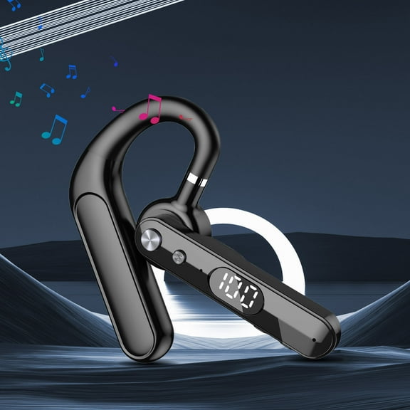 True Wireless Earbuds, Noise Canceling Earbuds, 48 Hour Battery Life Bluetooth 6.0 IPX6 Waterproof Ear Hook Style with Call Number Announcement, One-Key Mute Function, Smart One-to-Two Connection