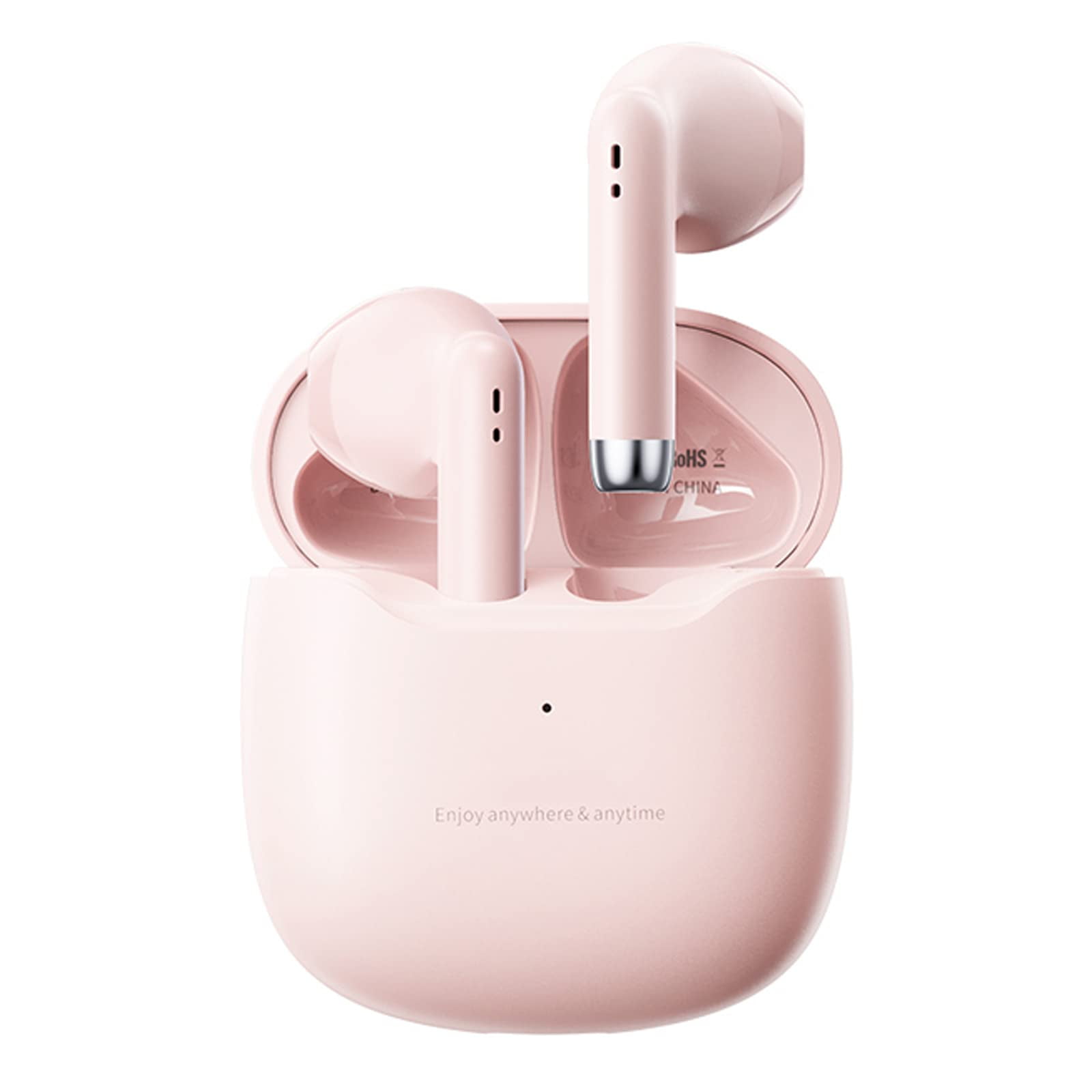 True Wireless Earbuds Purple Bluetooth 5.3 with Microphone for Working Out Noise Canceling Blue Tooth Ear Buds Deep Bass TWS Wireless Earphones with Charging Case in Ear Headphone for iPhone Android