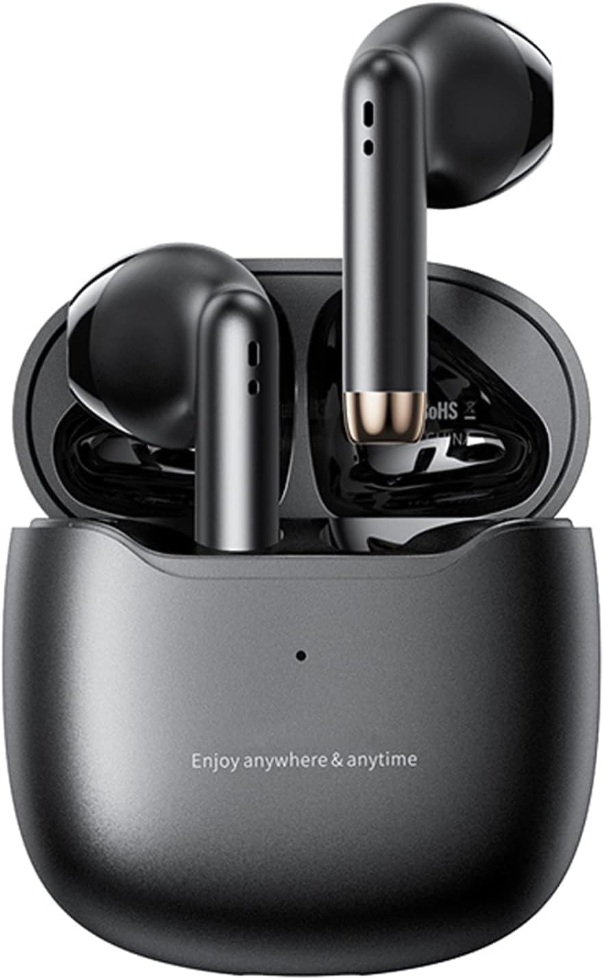 True Wireless Earbuds Purple Bluetooth 5.3 with Microphone for Working Out Noise Canceling Blue Tooth Ear Buds Deep Bass TWS Wireless Earphones with Charging Case in Ear Headphone for iPhone Android