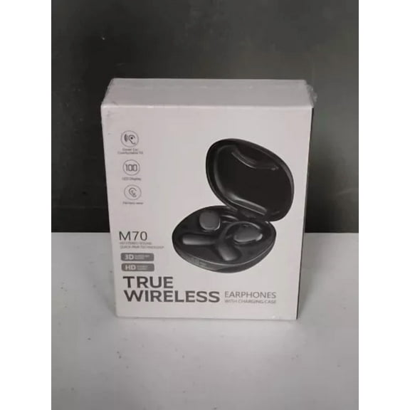 True Wireless Earphones With Charging Case M70 Hd Stereo Sound Black Bluetooth